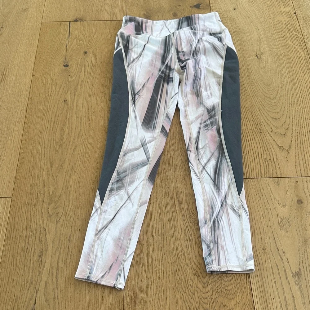 Zella Kids Leggings - Pink and gray 8/10